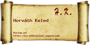 Horváth Keled névjegykártya